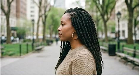 AI-style image of a Black woman with kinky twists